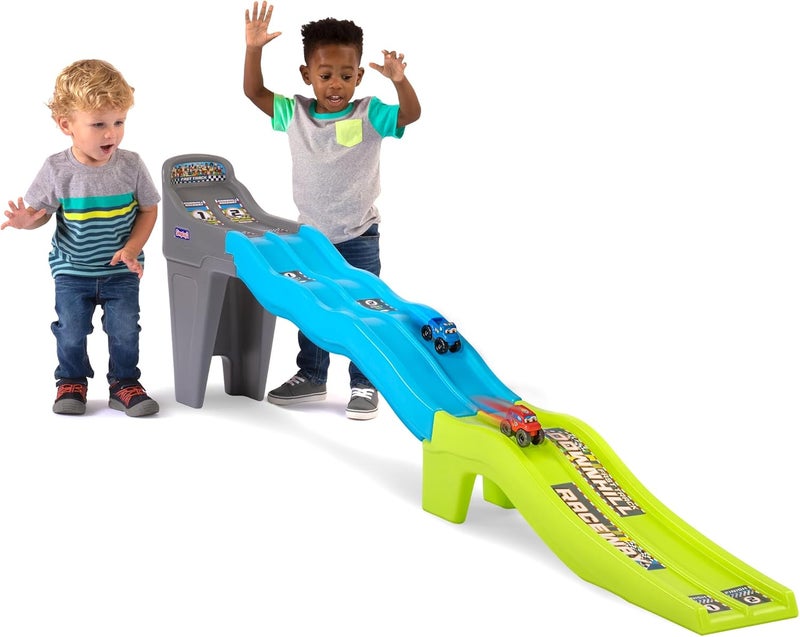 SIMPLAY3 Fast Track Downhill Raceway, Dual Racetrack for Kids Cars for Toddlers, 2 Toy Race Cars Included, Made in USA - Image 1